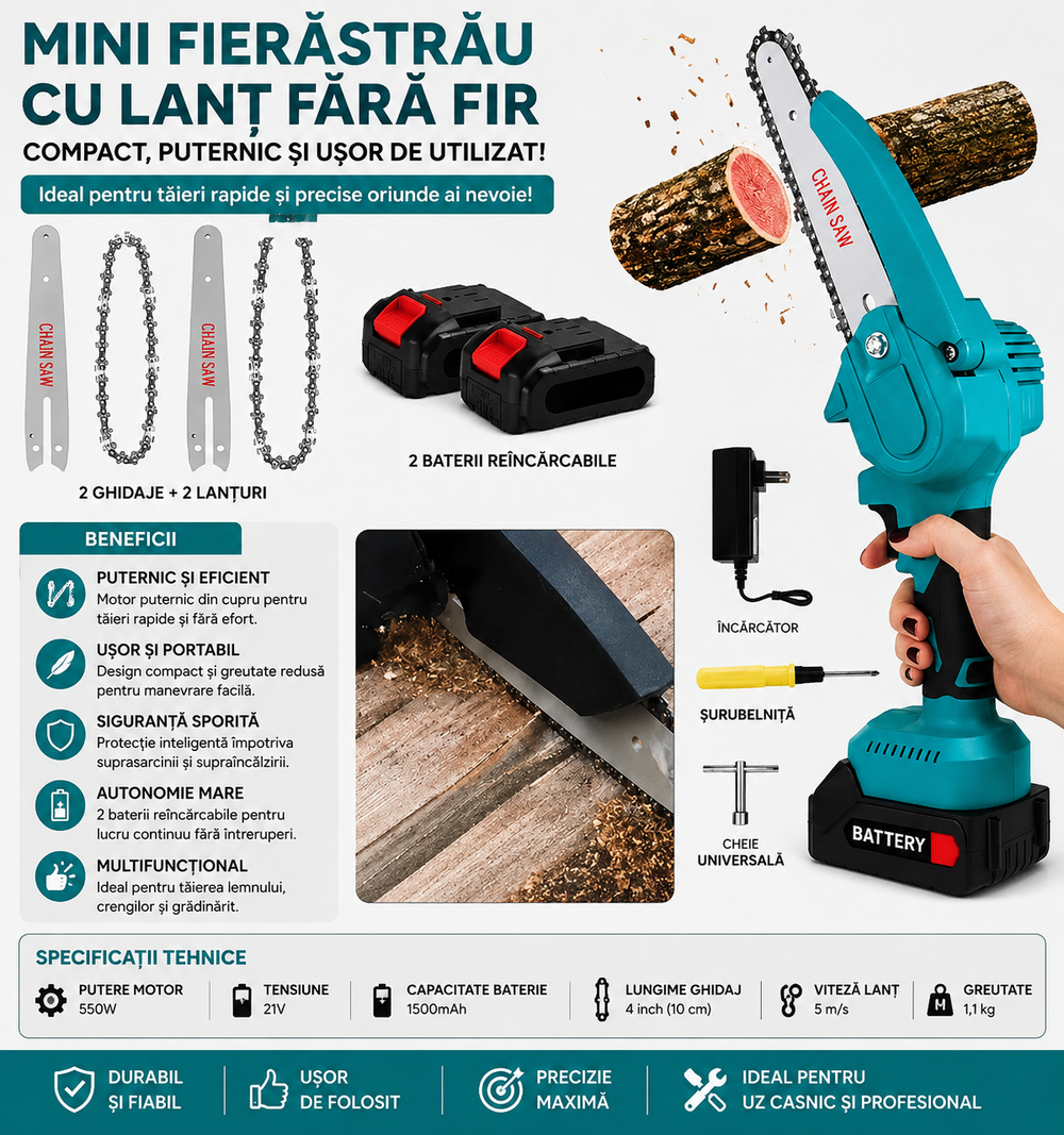Mini Fierăstrău Electric Portabil